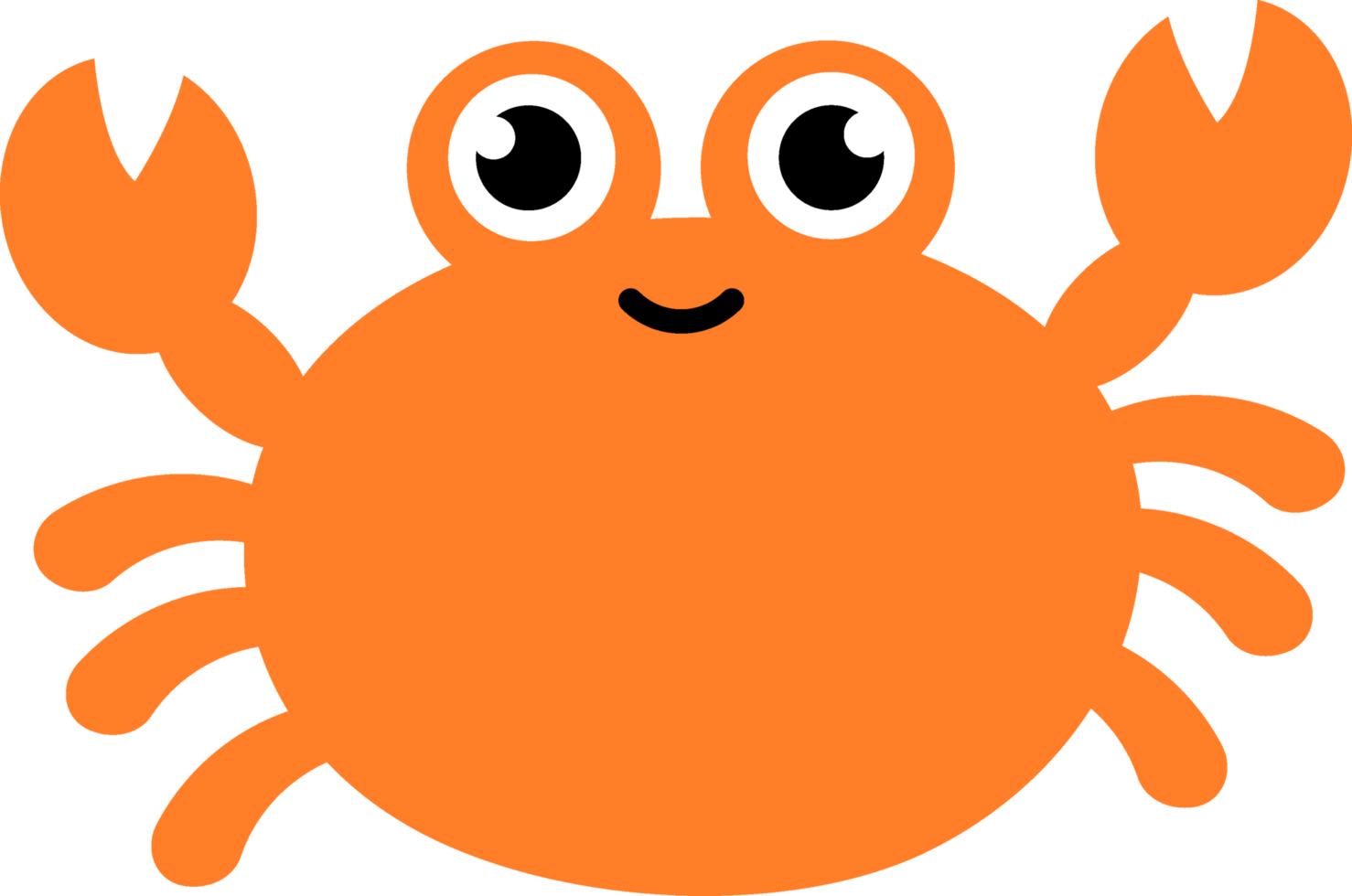 Cute cartoon crab under the sea animals png