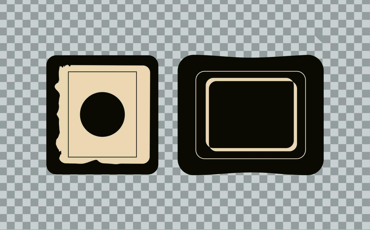 A set of vintage photo frames with decorative elements from past eras.Vintage concept design for scrapbooks and home interiors. vector