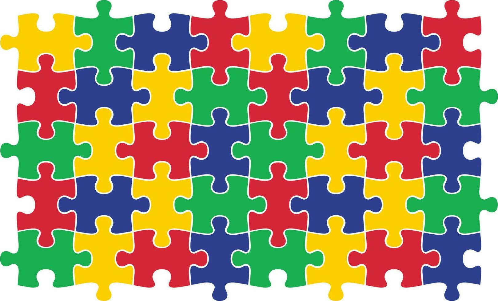 Seamless puzzle pattern, Autism awareness design vector