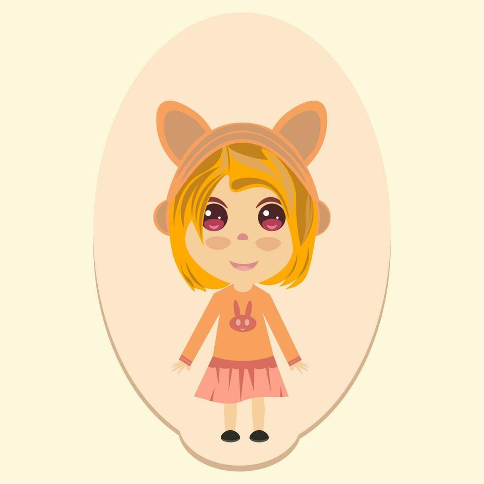 girl chibi character vector