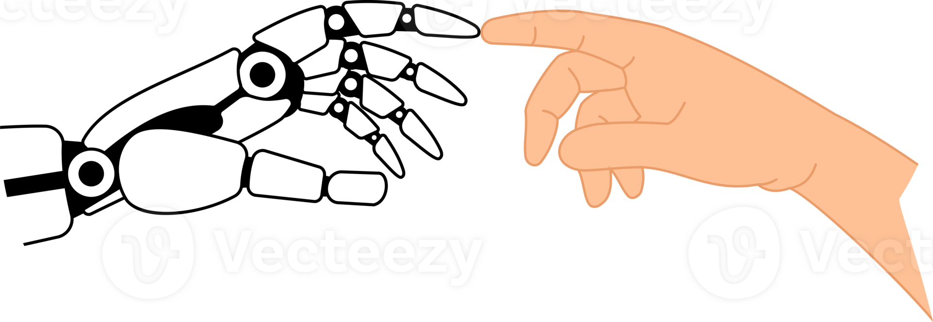 robot hand and human hand touch 24595801 PNG