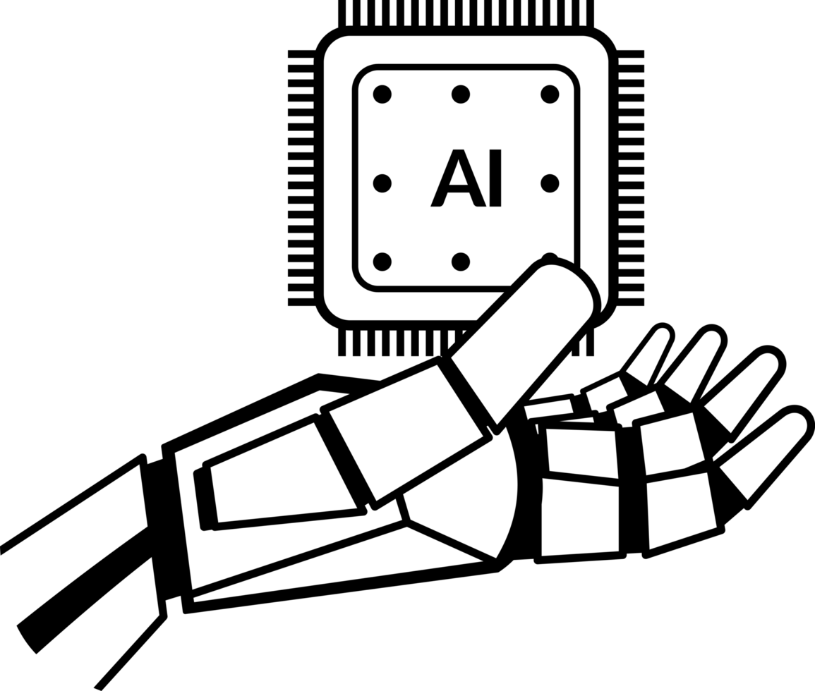 robot hand- Holding ai kunstmatig intelligentie- spaander png