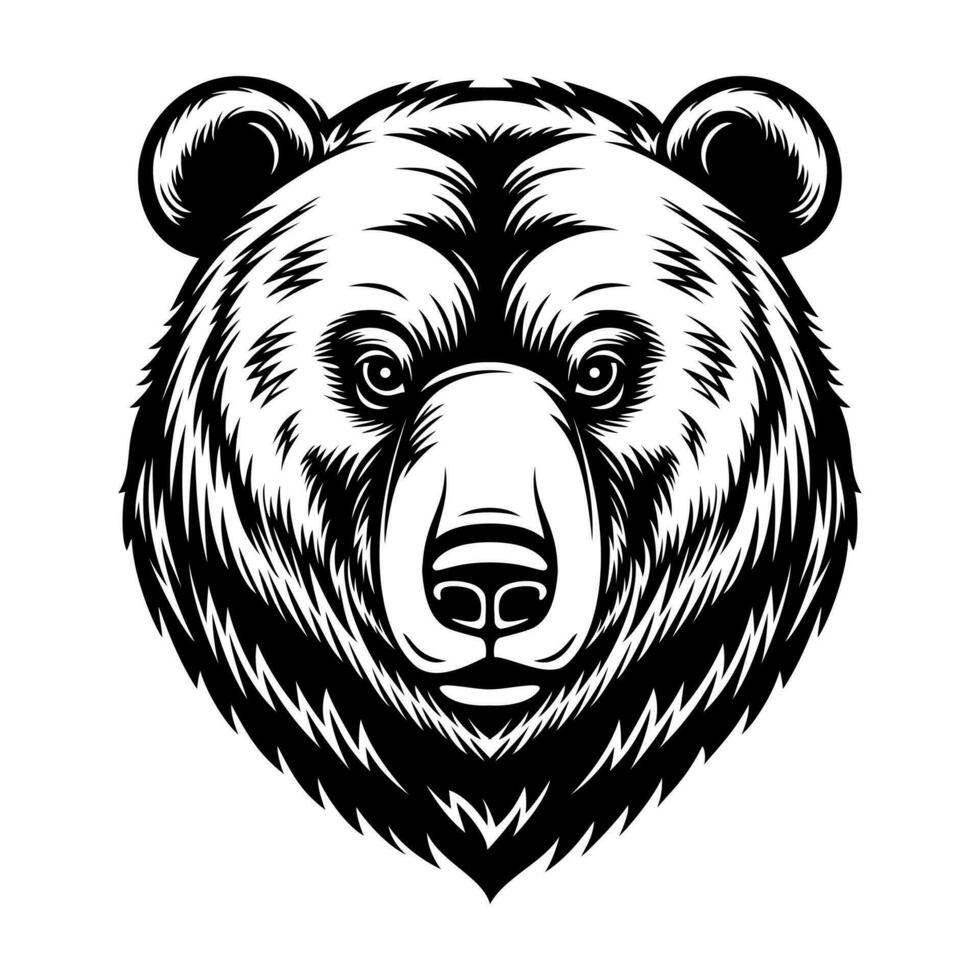 bear head symbol illustration vector