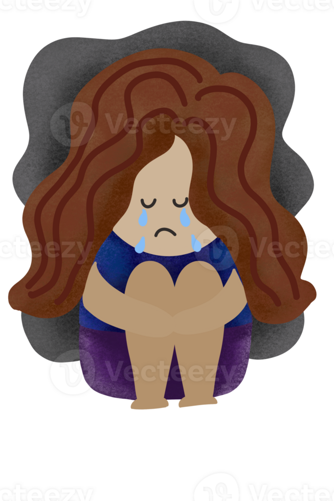 Sadness illustration, depression, mental illness png