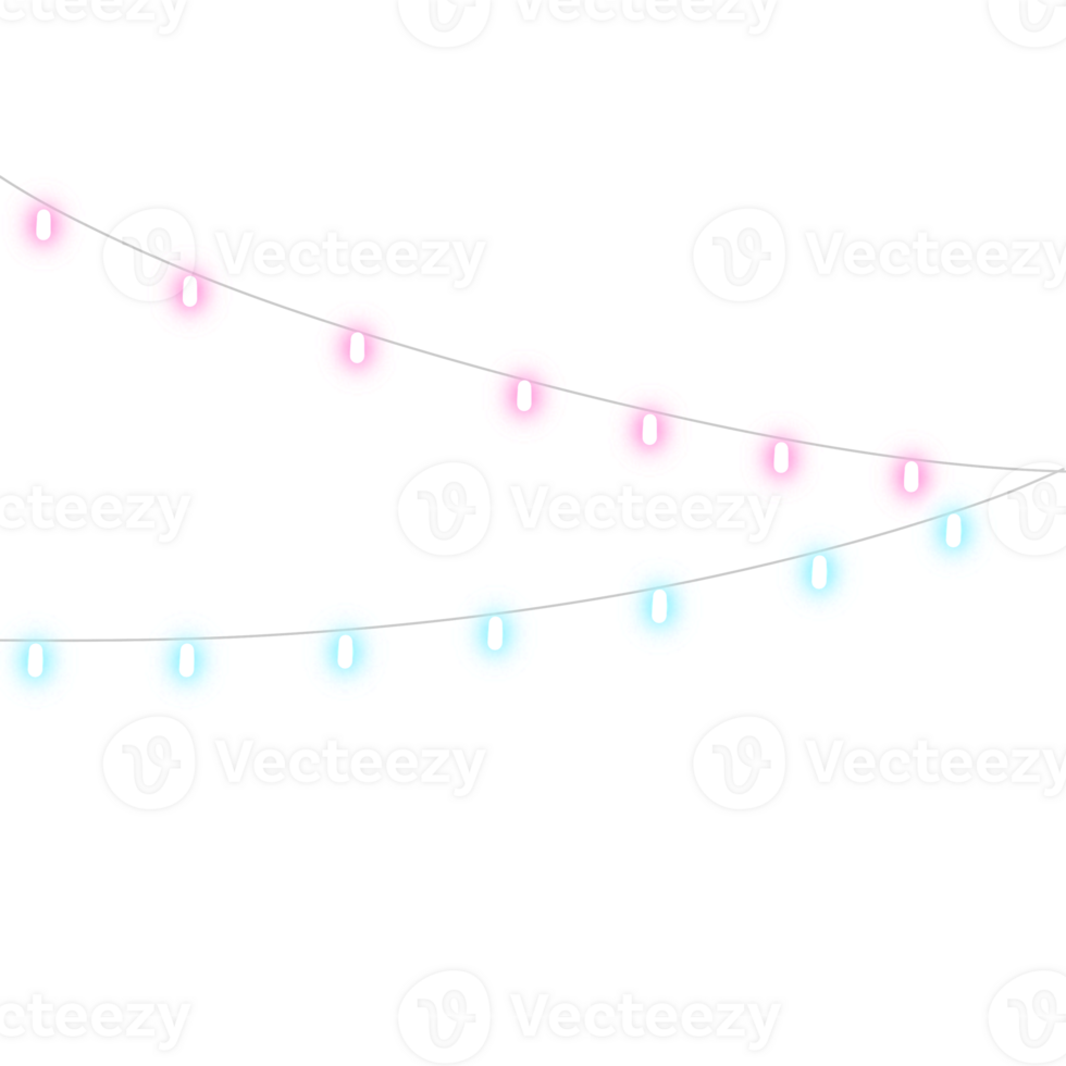 Pink and blue string lights png