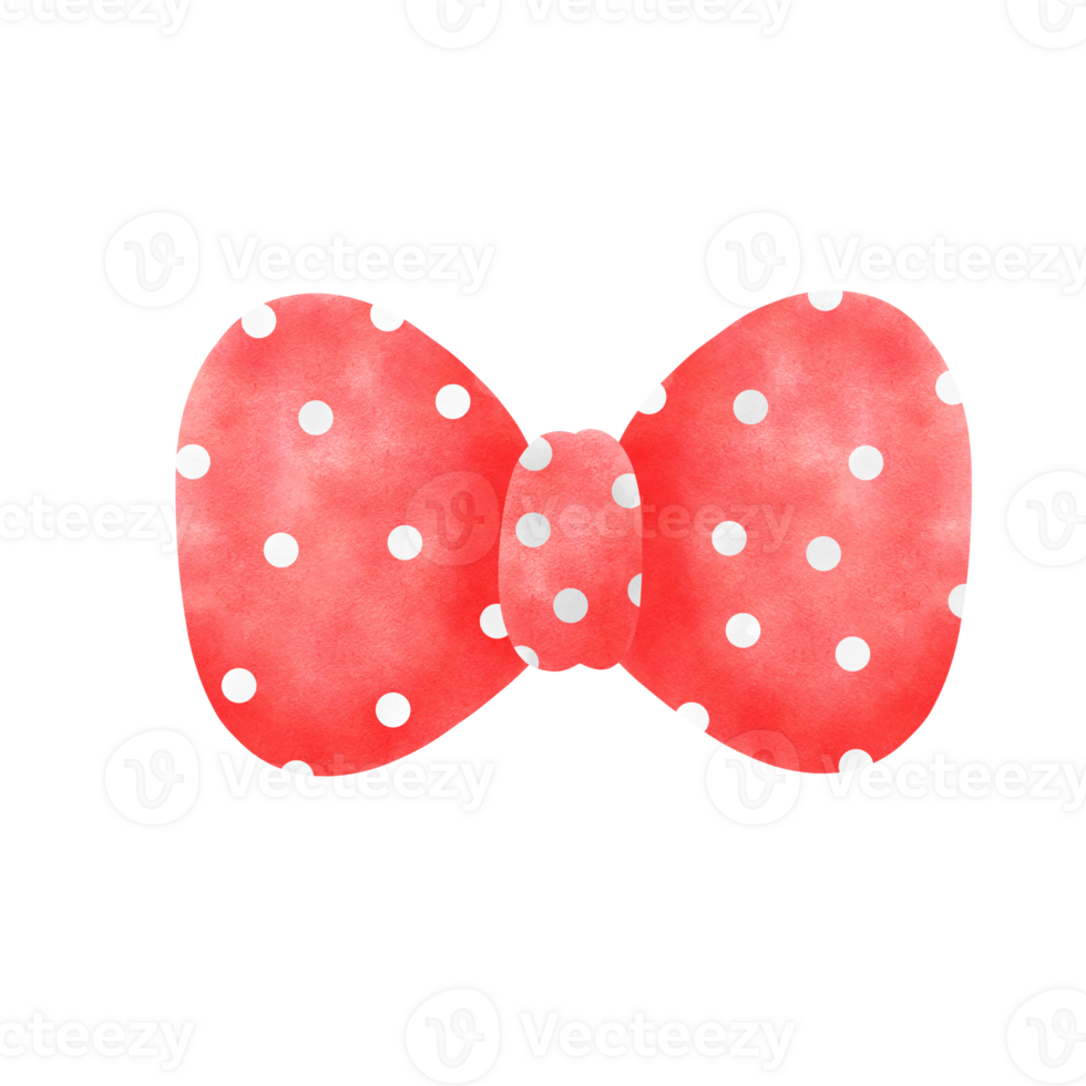 Red bow with white dots png
