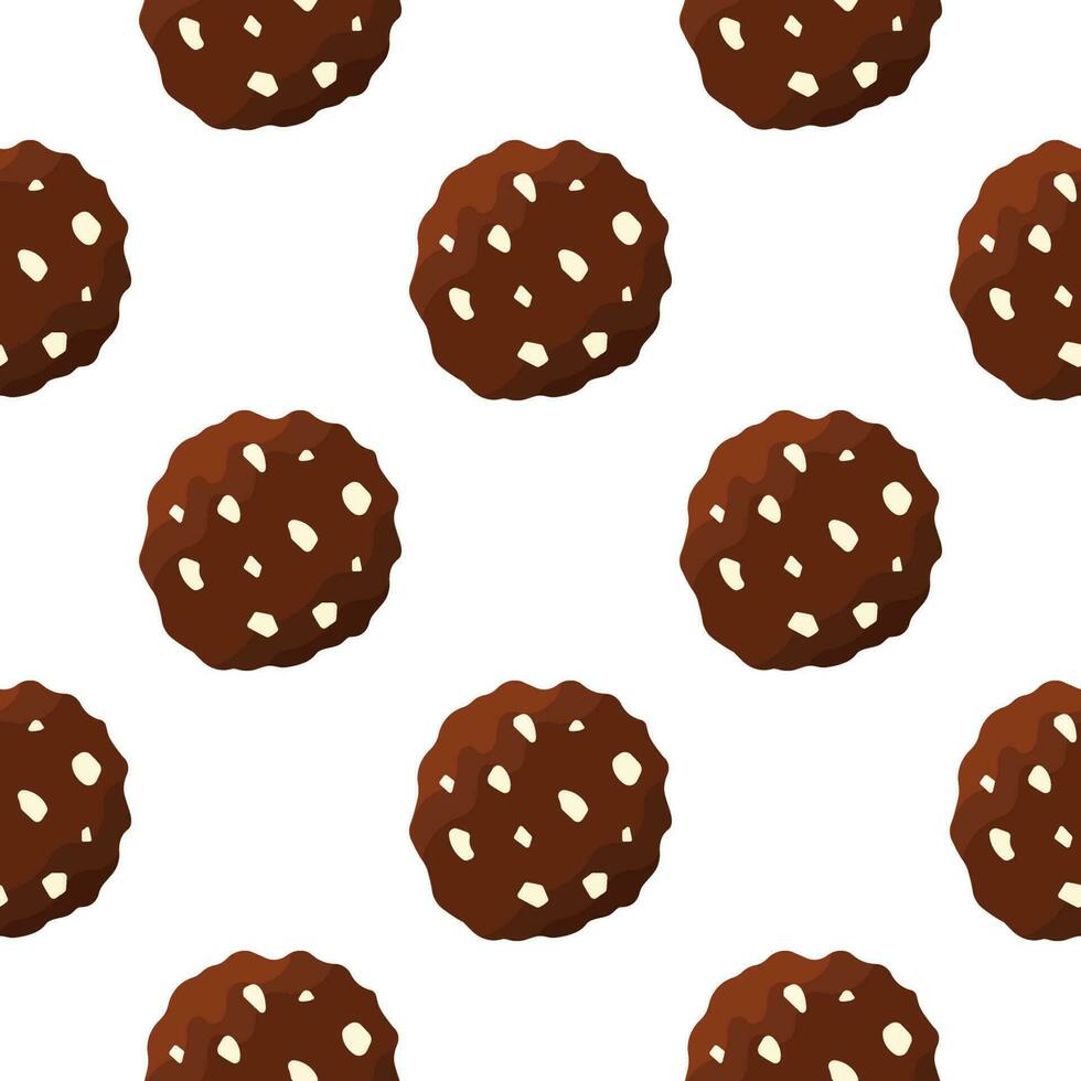 oatmeal chocolate nut cookies food eat pattern vector