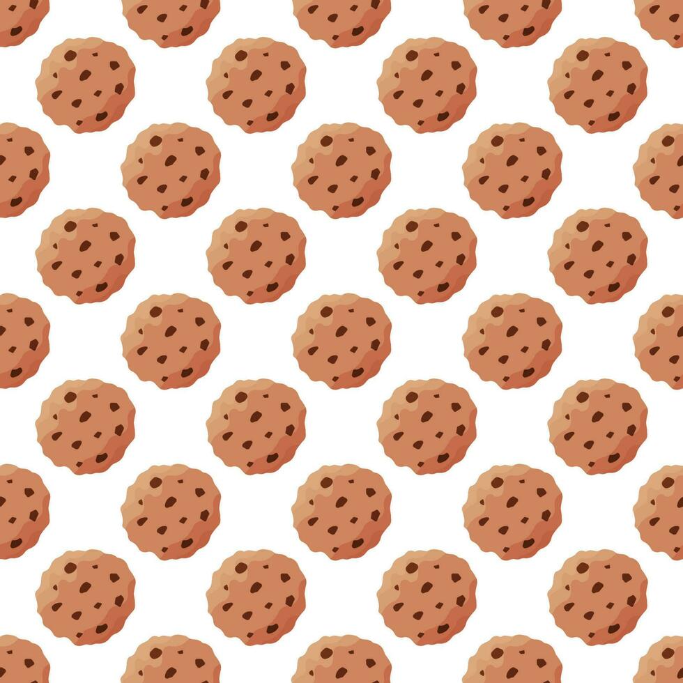 oatmeal chocolate nut cookies food eat pattern vector