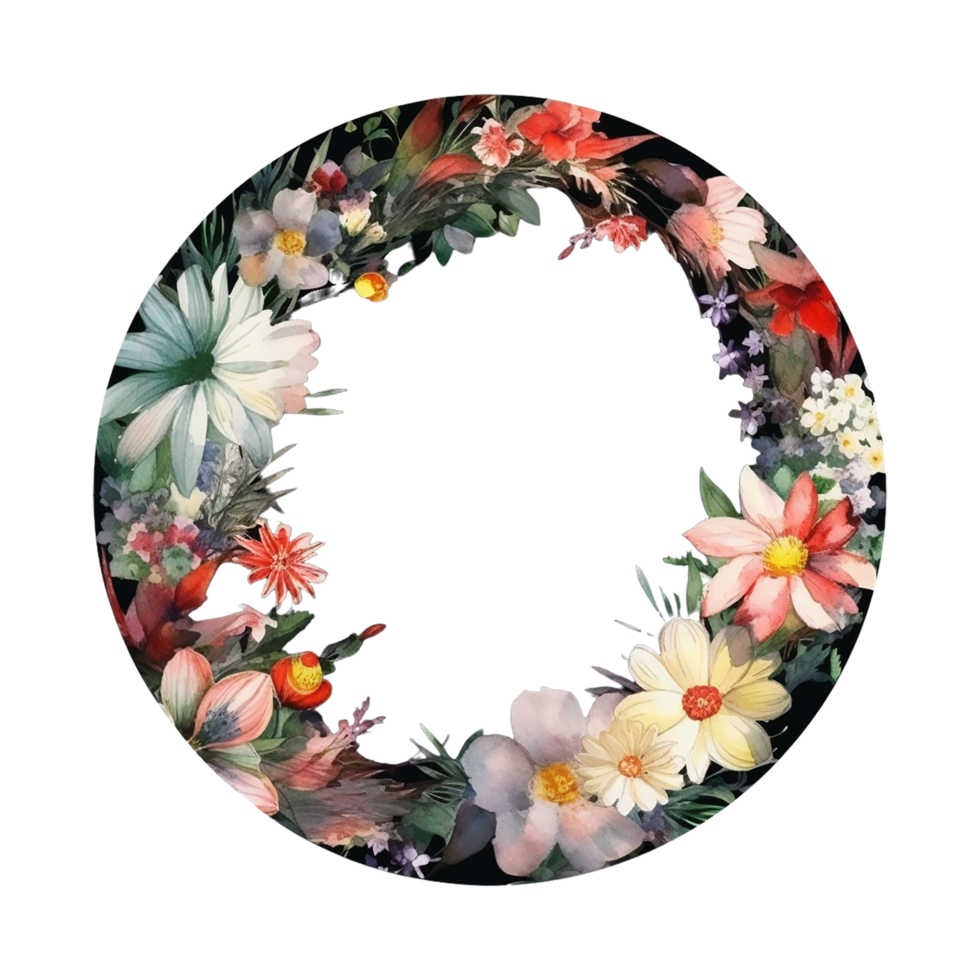 Round flower frame, Round flower frame , Round Frame with colorful
