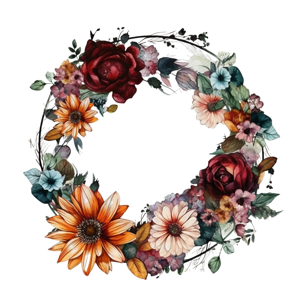 Round flower frame, Round flower frame , Round Frame with colorful