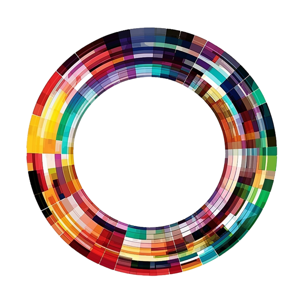 Round Frame, Round Frame Colorful Bold line Deep color transparent background 24596044 PNG