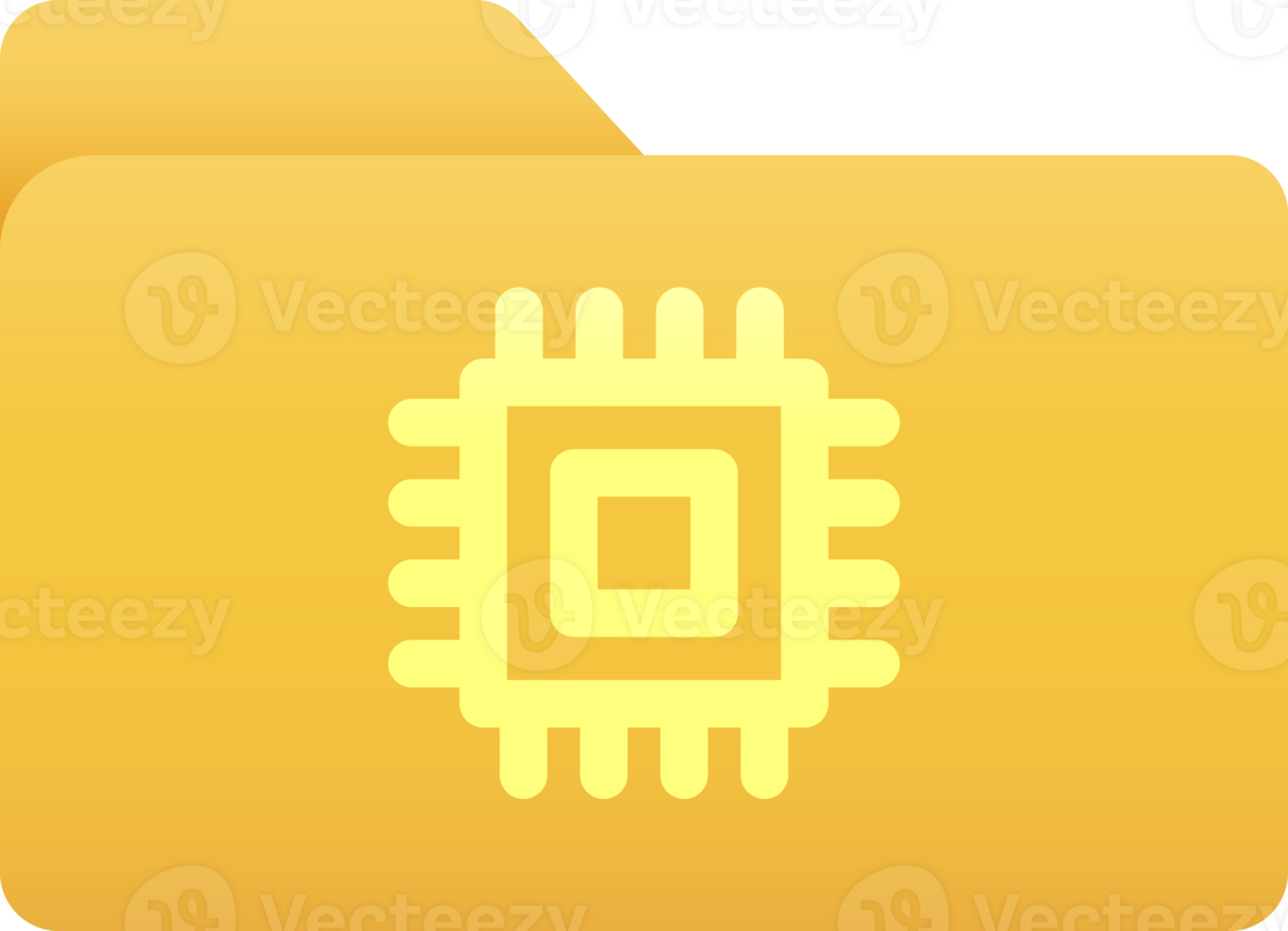 Folder with computer processor symbol, Folder icon. png