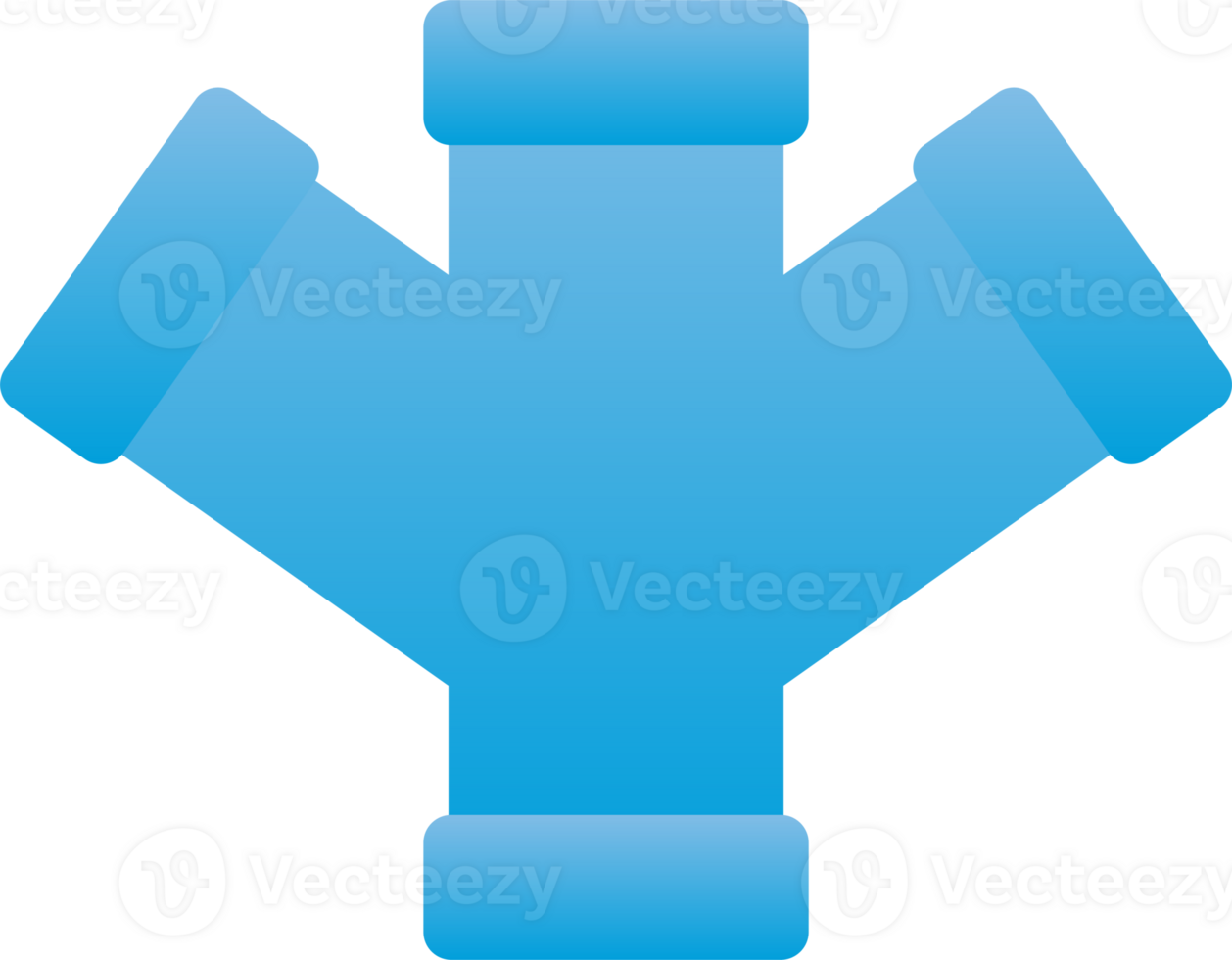 Four-way split PVC pipe connector. png