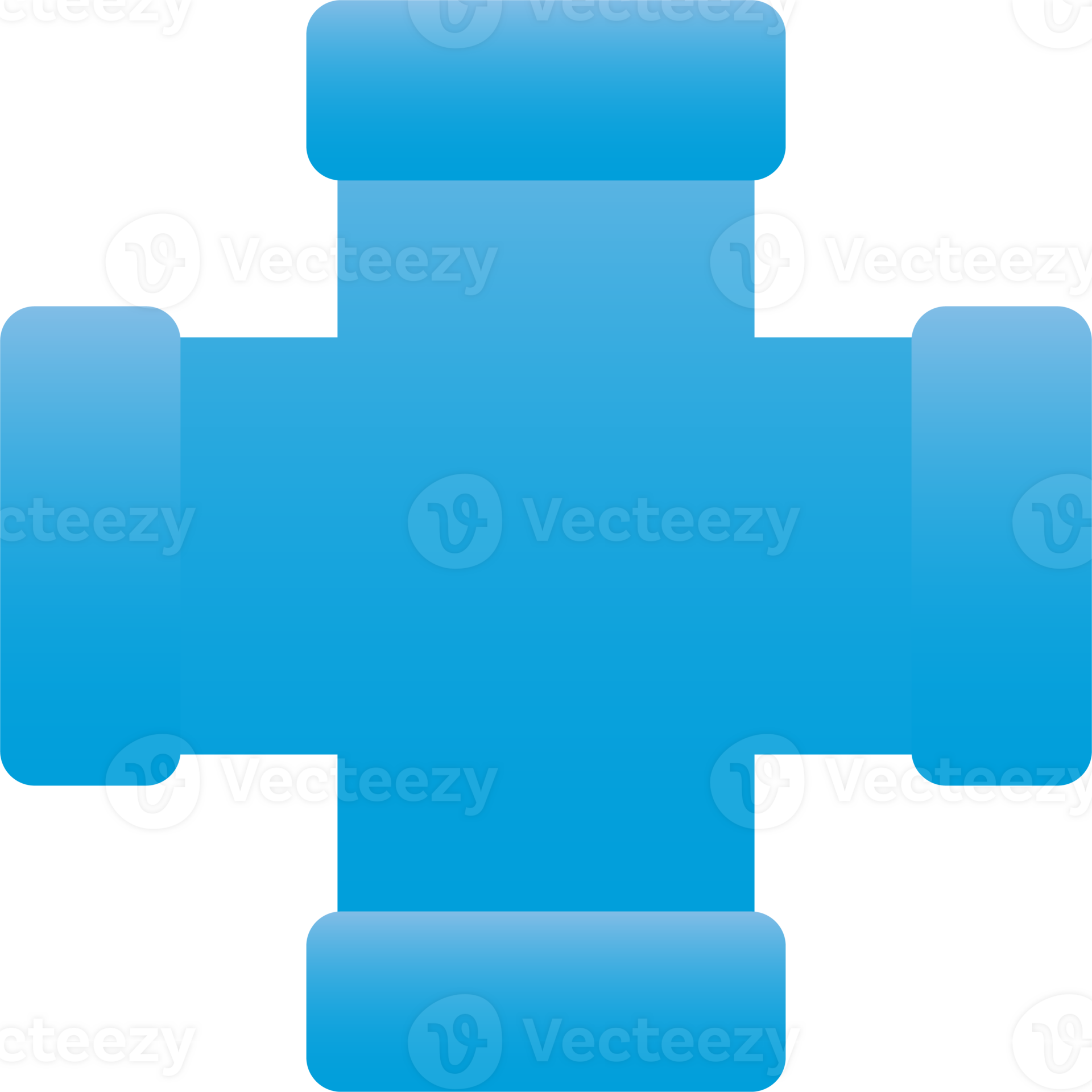Fourway split PVC pipe connector. 24596195 PNG