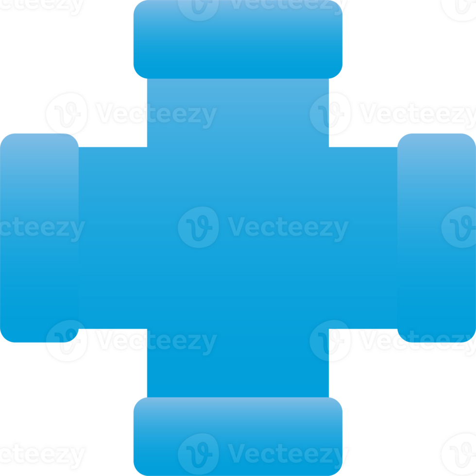 Fourway split PVC pipe connector. 24596195 PNG