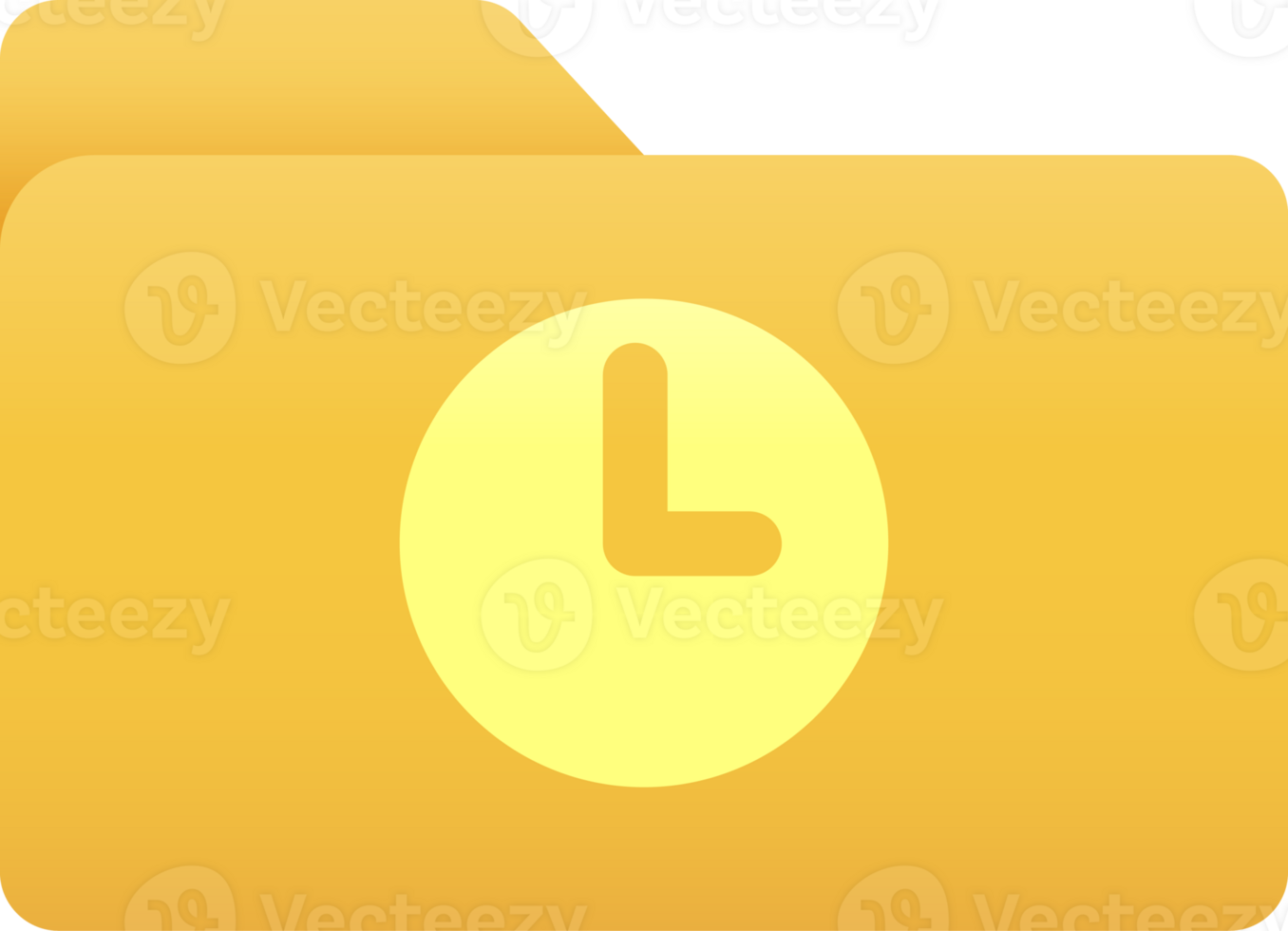 Folder with analog clock symbol, Folder icon. png