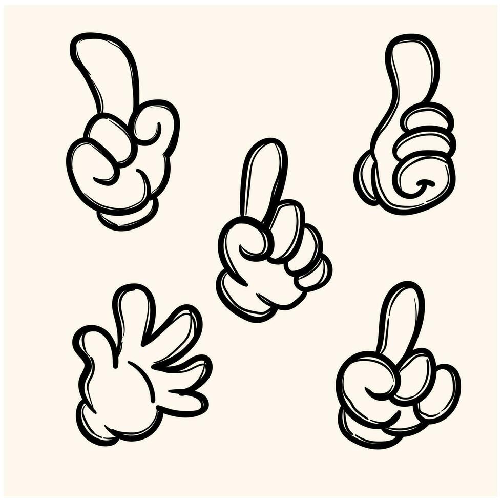 cartoon hand doodle with background cream vector