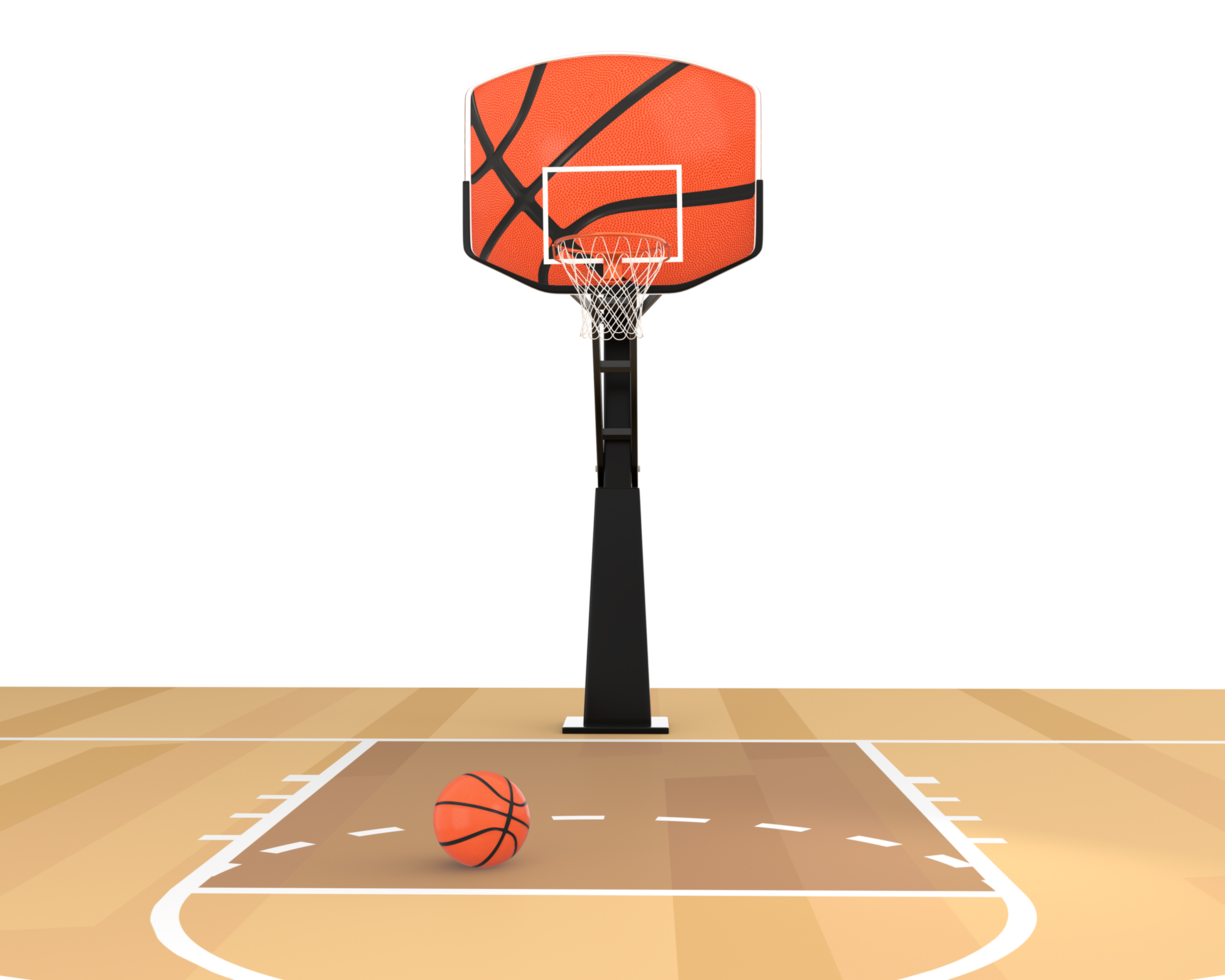 3d interpretazione pallacanestro Tribunale e cerchio davanti Visualizza png