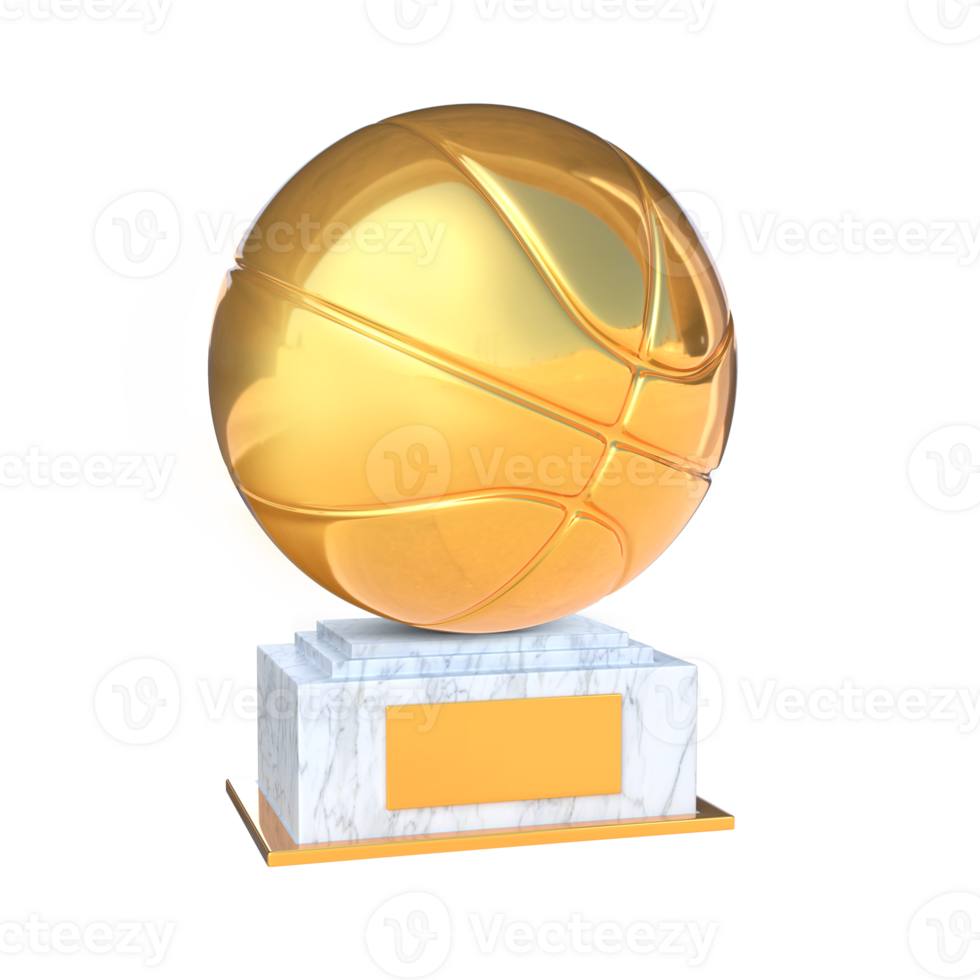 3D Rendering Golden Basketball Trophy png