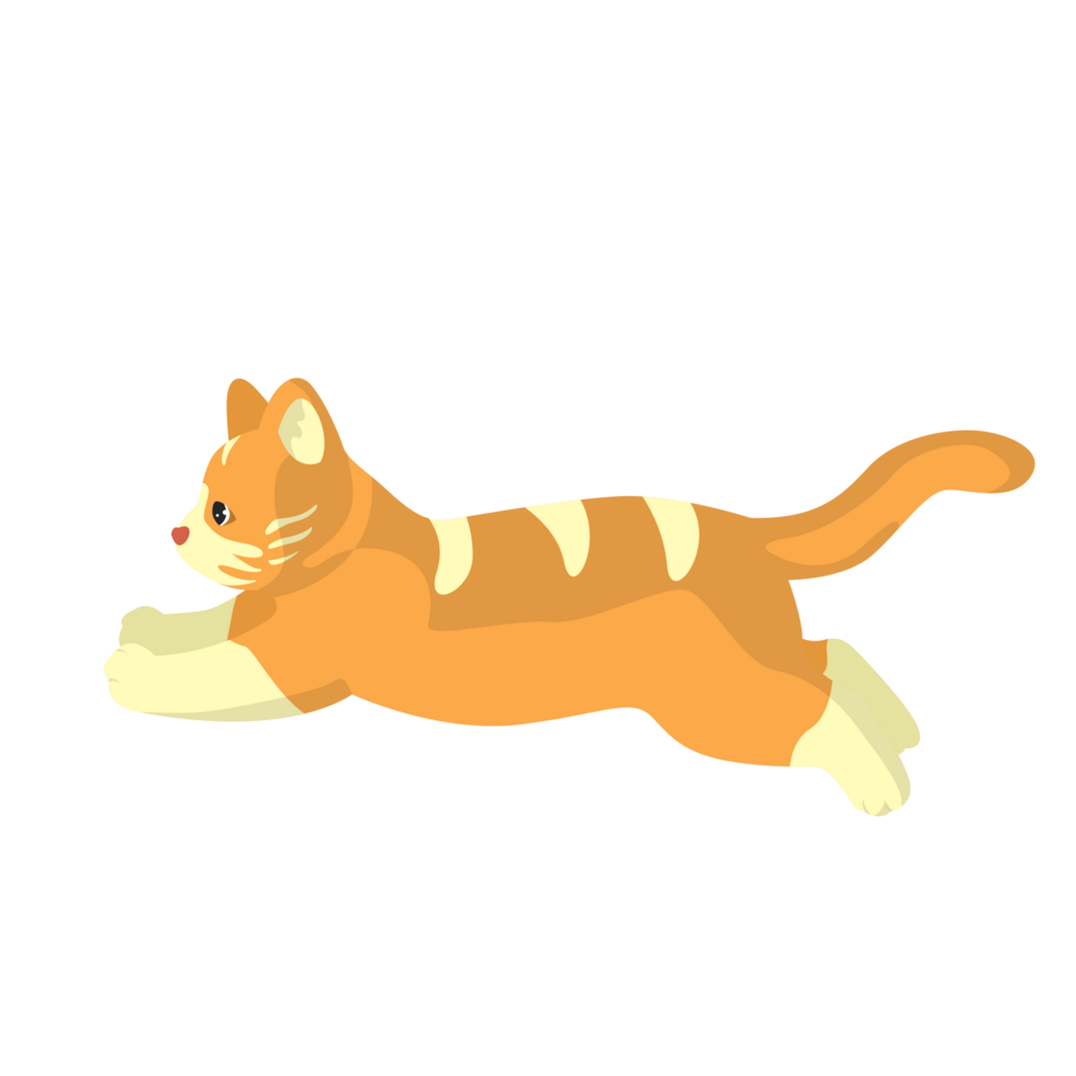 Cat Running Pose Illustration 24596386 PNG