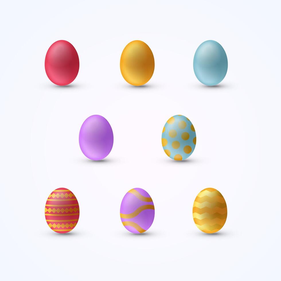 Easter egg elements 3d design vector