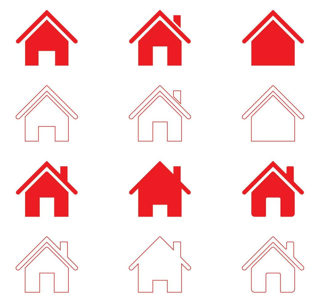 Home flat icon. Home icon set. vector