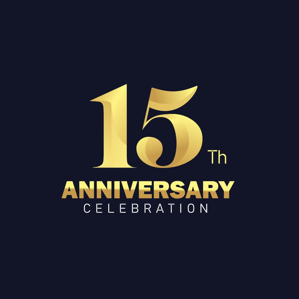 15th anniversary logo design, golden anniversary logo. 15th anniversary template,15th anniversary celebration vector