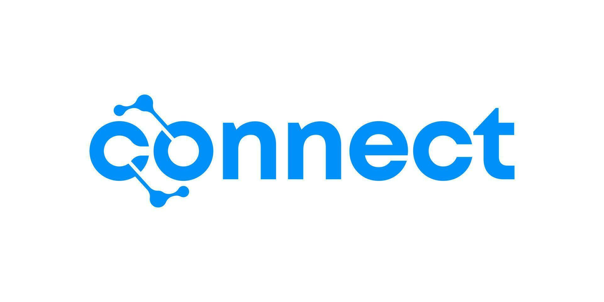 Technology connection logo design with abstract dot, molecule and network system graphic design vector illustration. Symbol, icon, creative.