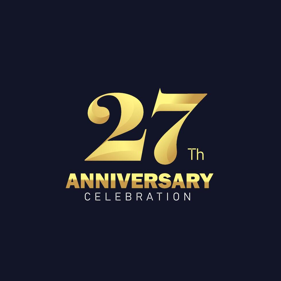 27th anniversary logo design, golden anniversary logo. 27th anniversary template,27th anniversary celebration vector