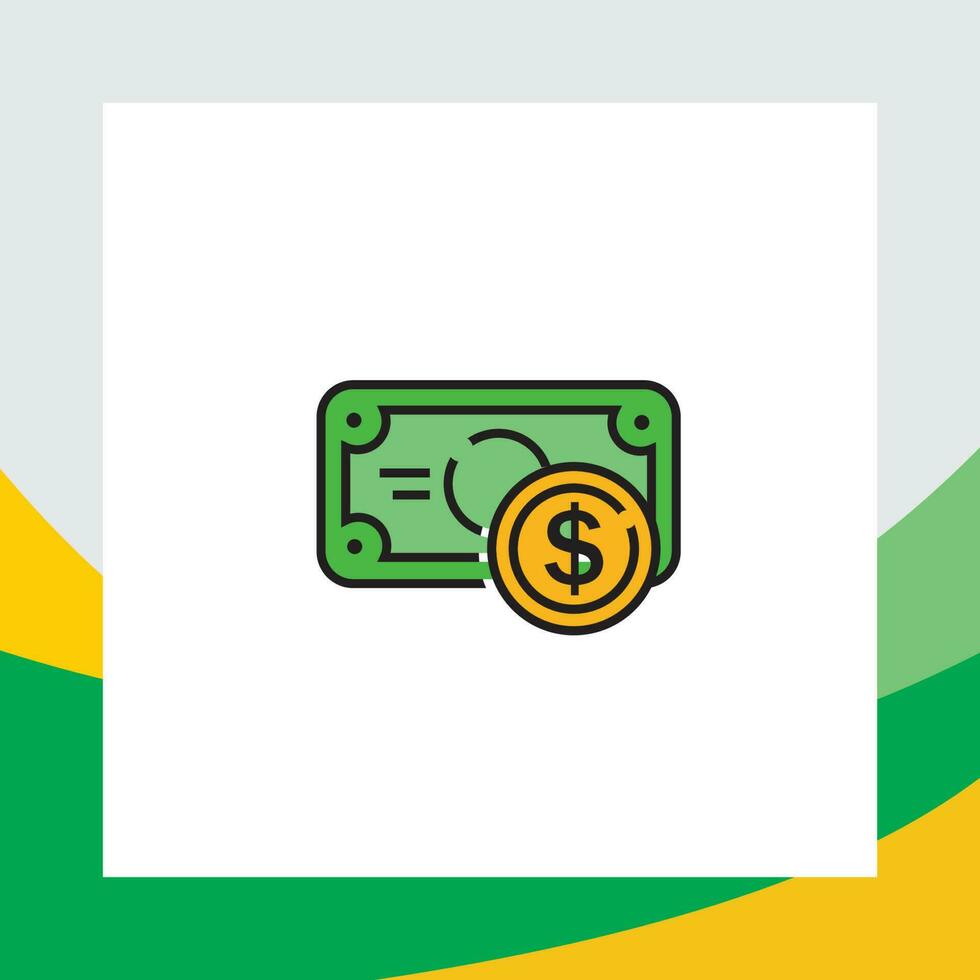 icon banknotes and gold coins vector
