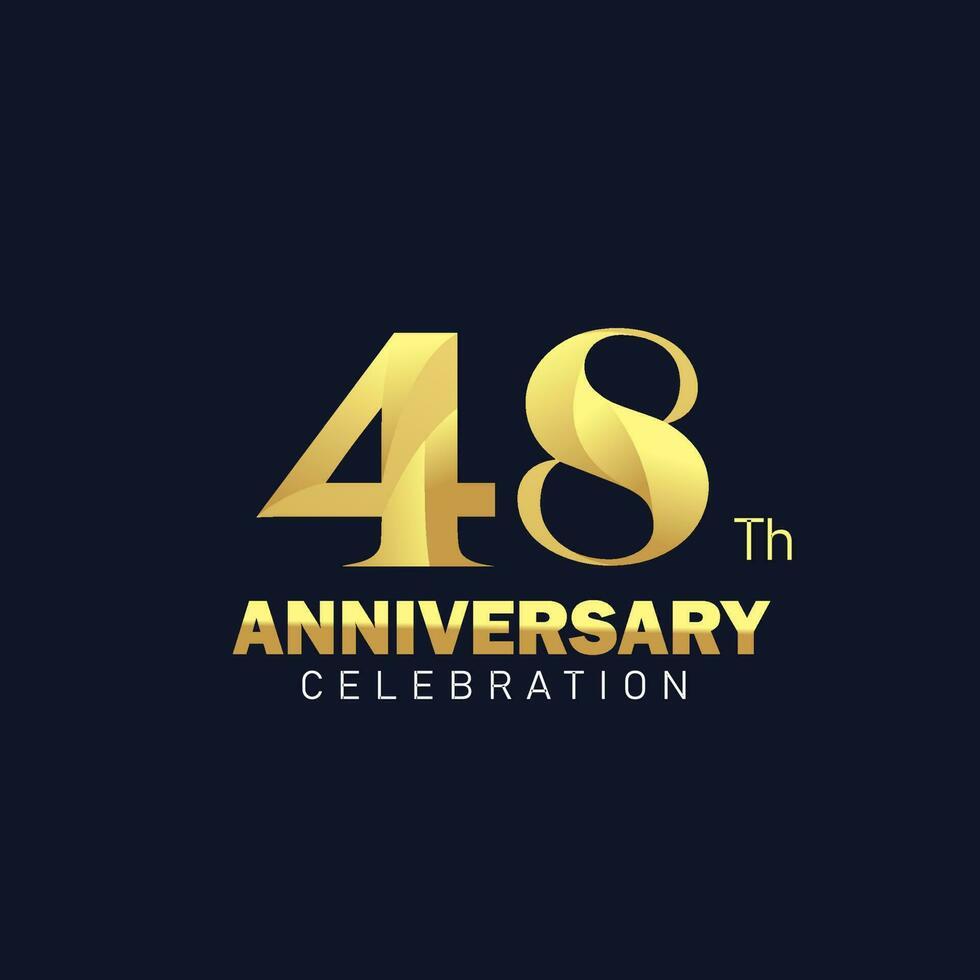 48º aniversario logo diseño, dorado aniversario logo. 48º aniversario plantilla, 48º aniversario celebracion vector