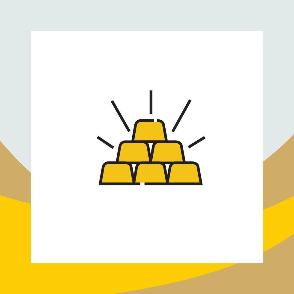 gold ingot icon, gold saving symbol, finance, menum gold ingot illustration vector