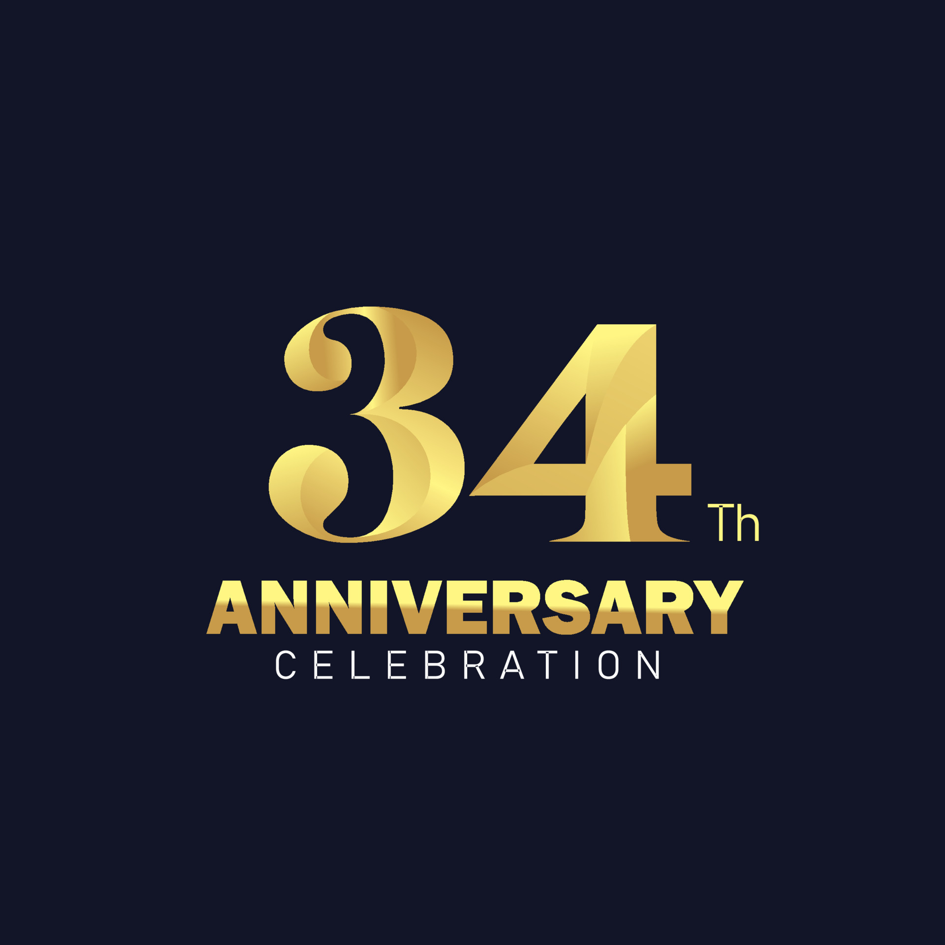 34th anniversary logo design, golden anniversary logo. 34th anniversary ...