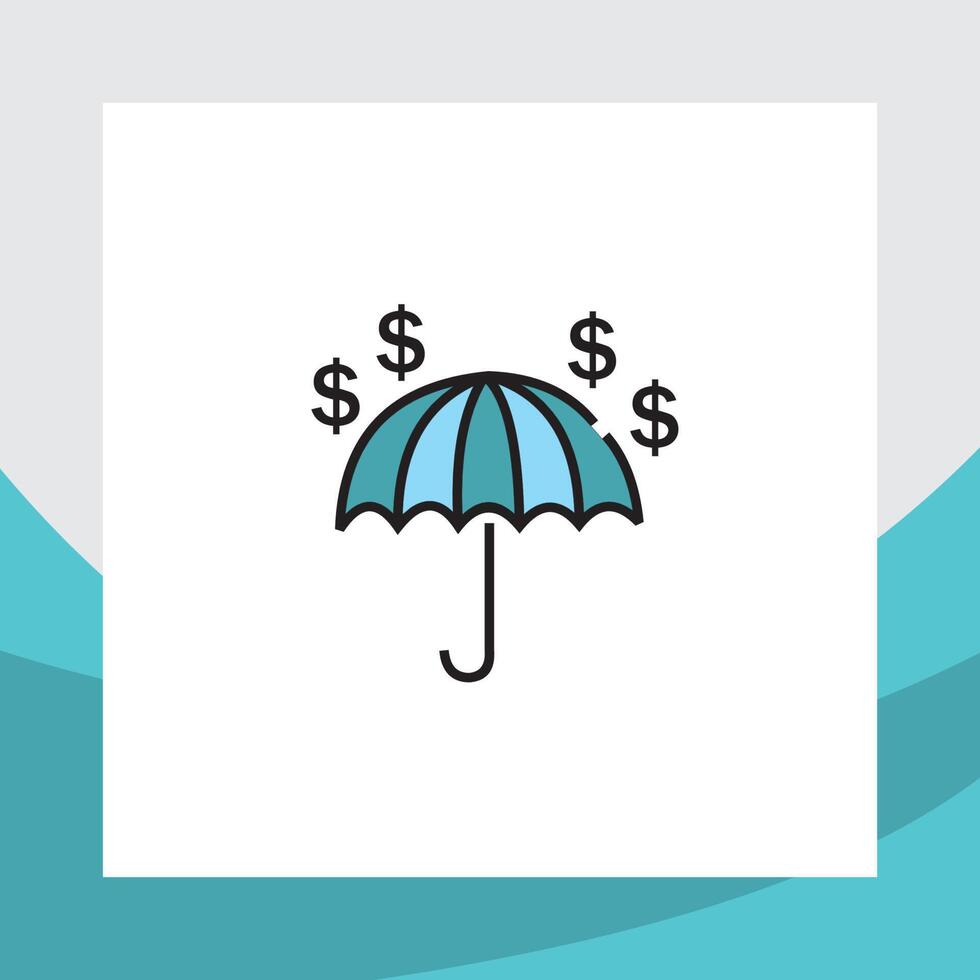 Umbrella icon and money symbol vector