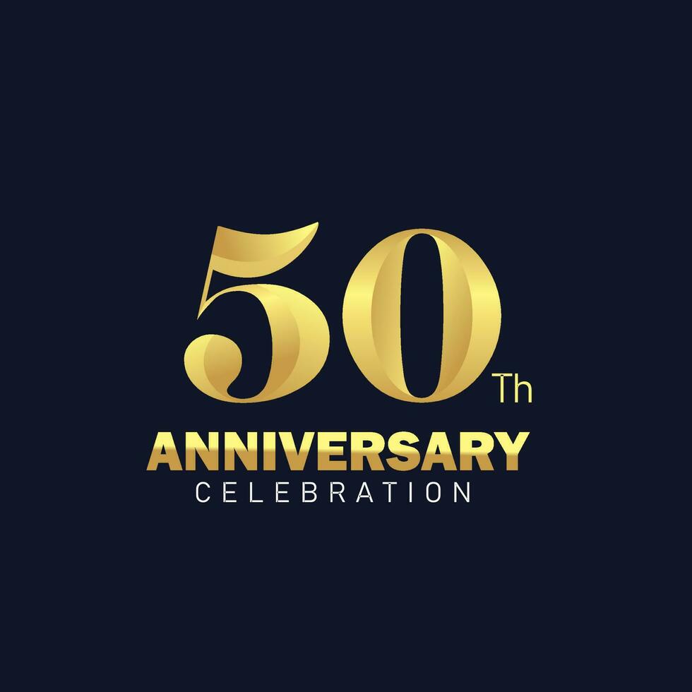 Desain logo hari jadi ke-50, logo ulang tahun emas. Templat Hari Jadi ke-50 Perayaan Hari Jadi ke-50 vector
