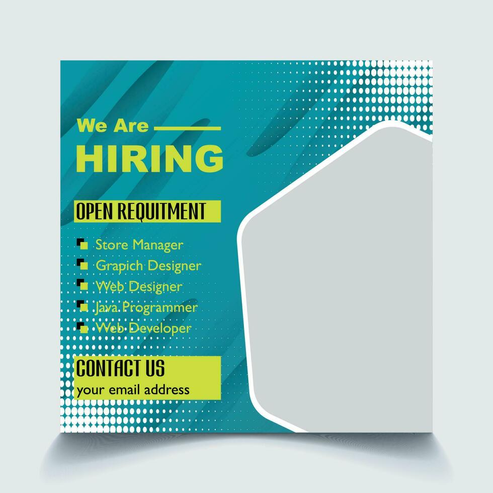 We are Hiring Social Media Post Template vector