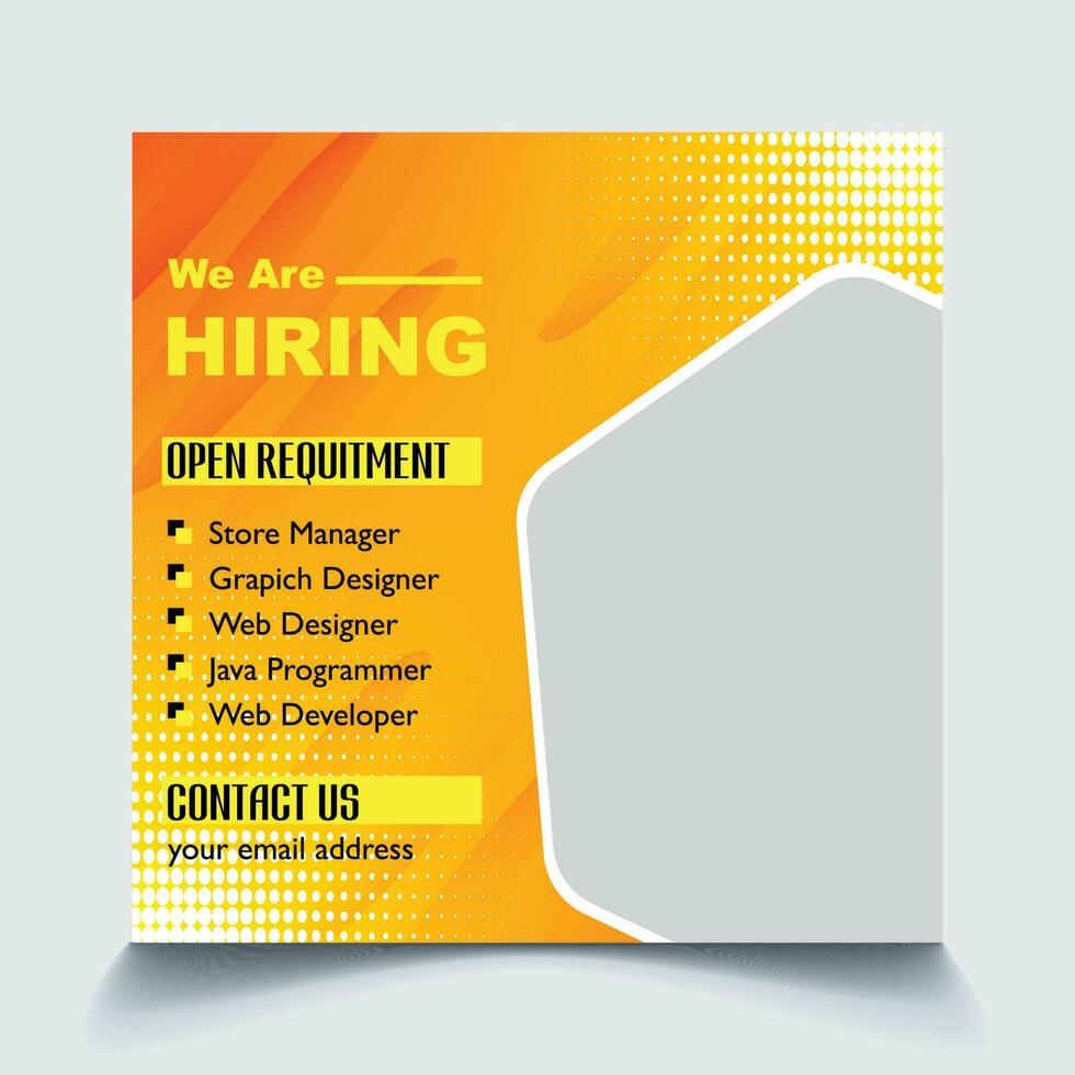 We are Hiring Social Media Post Template vector