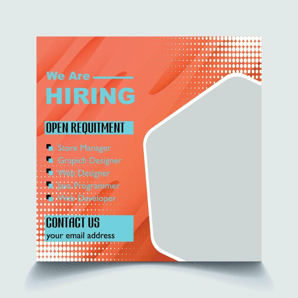 We are Hiring Social Media Post Template vector