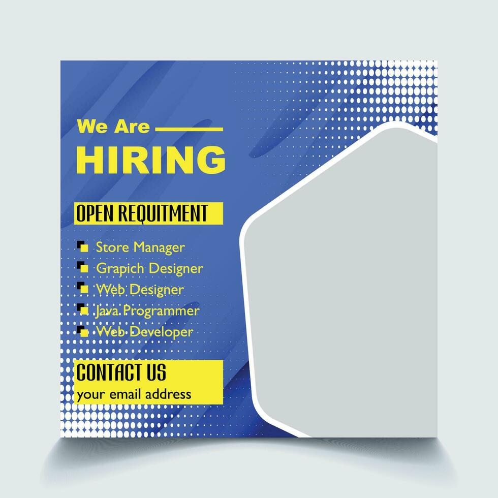 We are Hiring Social Media Post Template vector