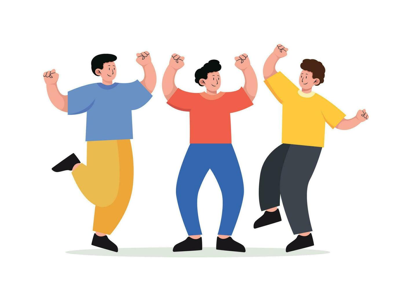 Happy people celebrating together vector illustration