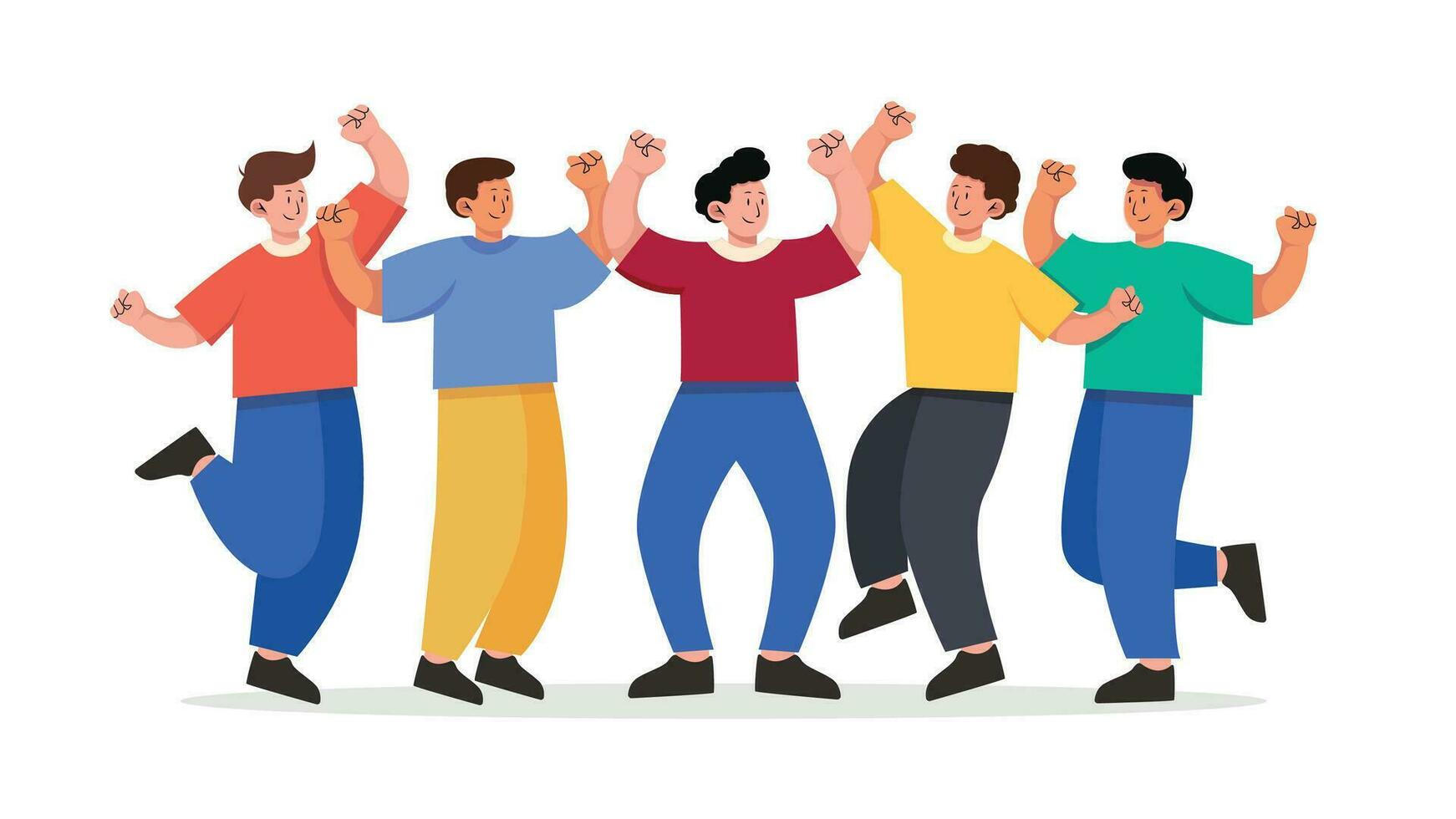 Happy people celebrating together vector illustration
