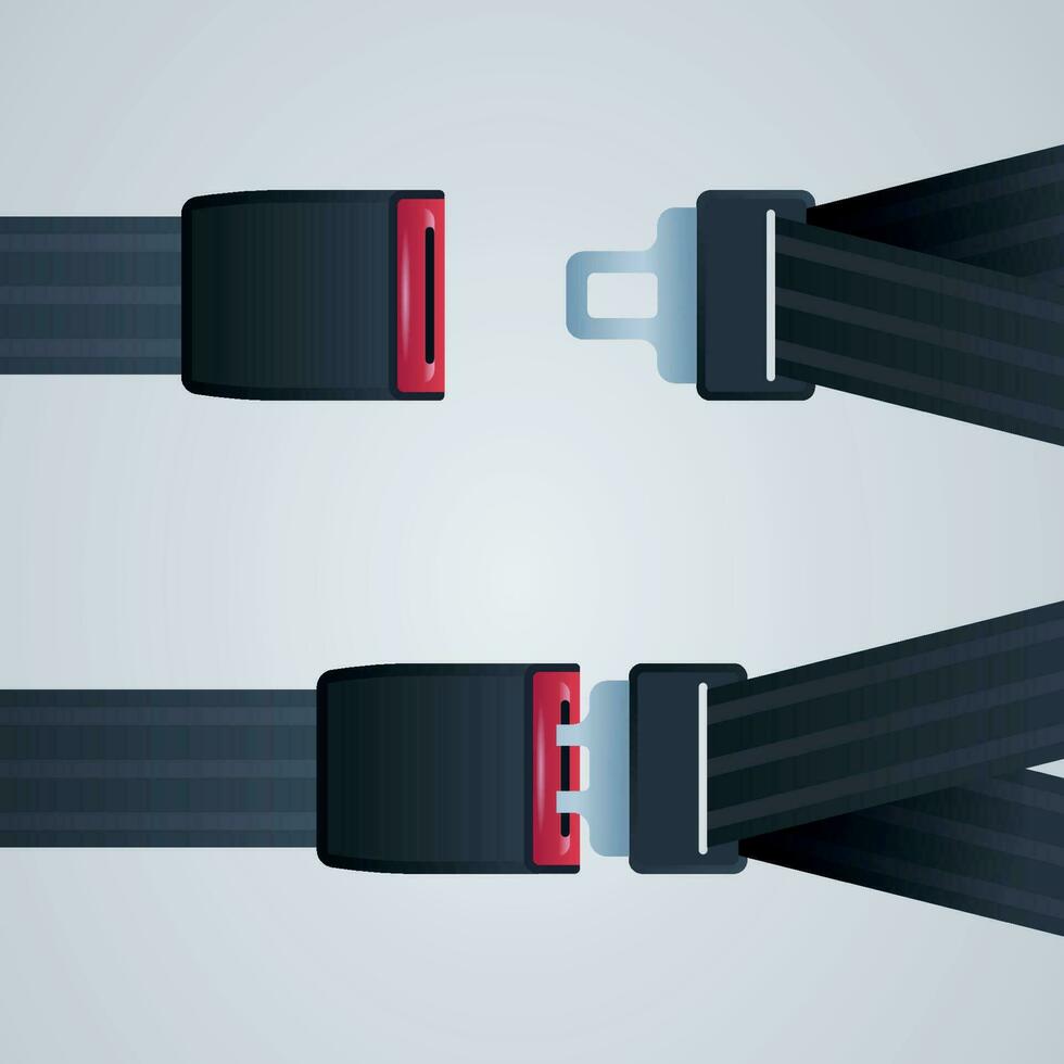 la seguridad cinturón y sujetar tu asiento cinturón viaje la seguridad primero concepto plano vector ilustración.