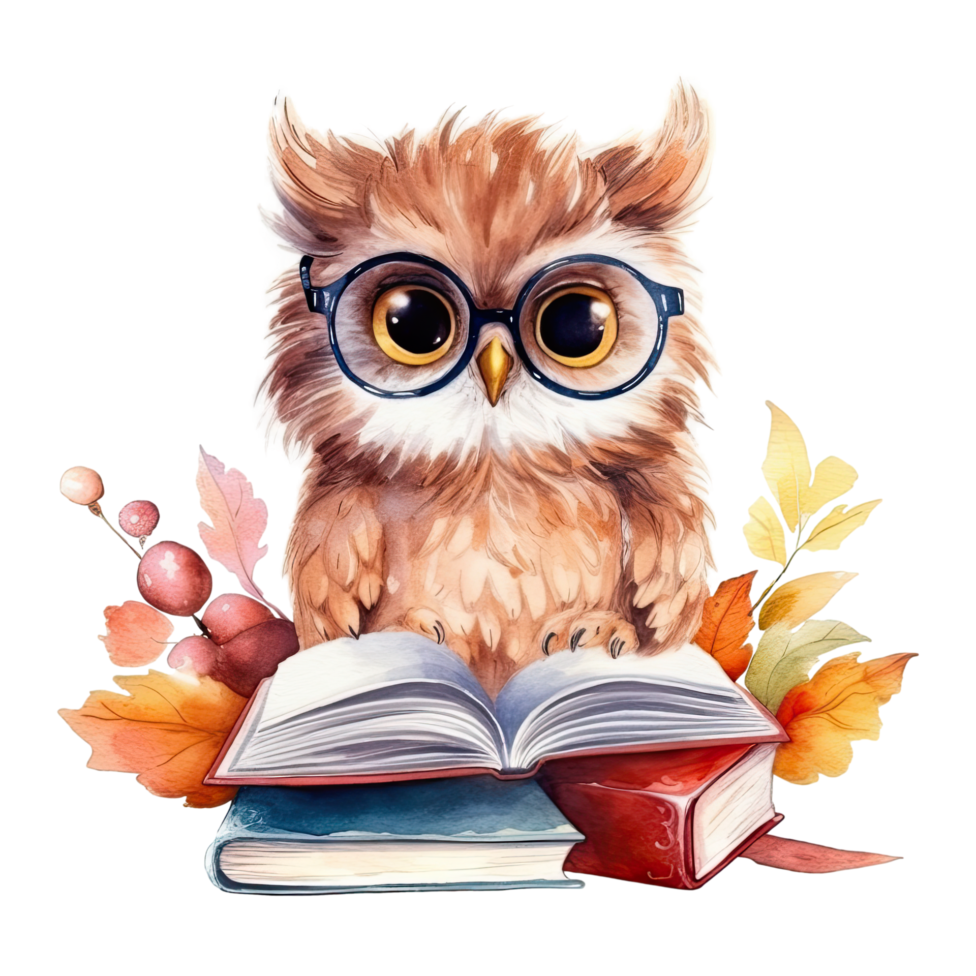 owl read clip art