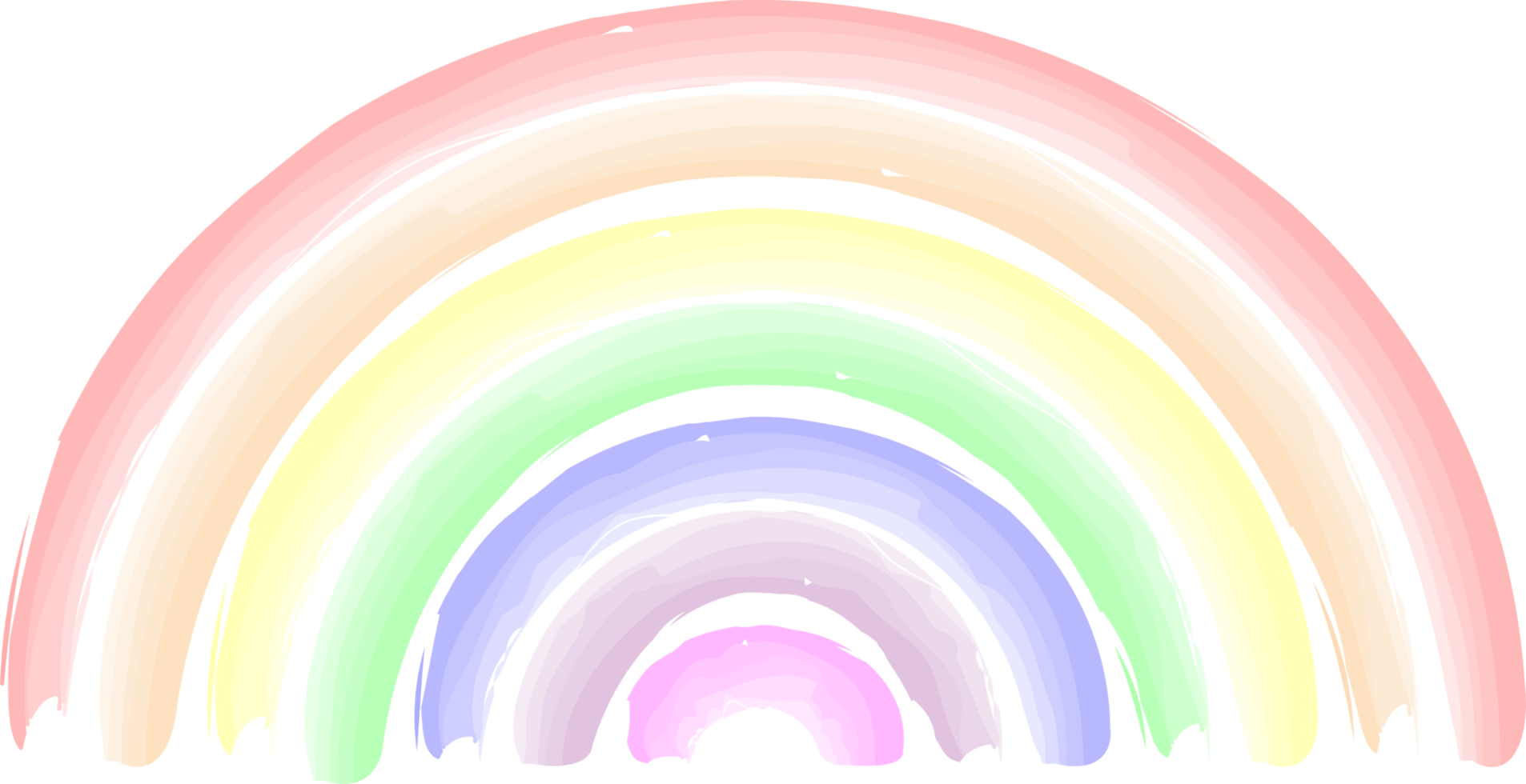 Hand Drawing of a Rainbow in Water Color Paint png