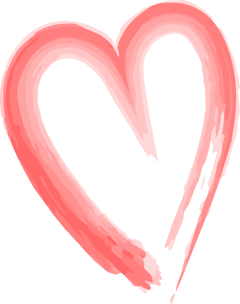 Hand Drawing of a Red Heart in Water Color Paint 24597005 PNG
