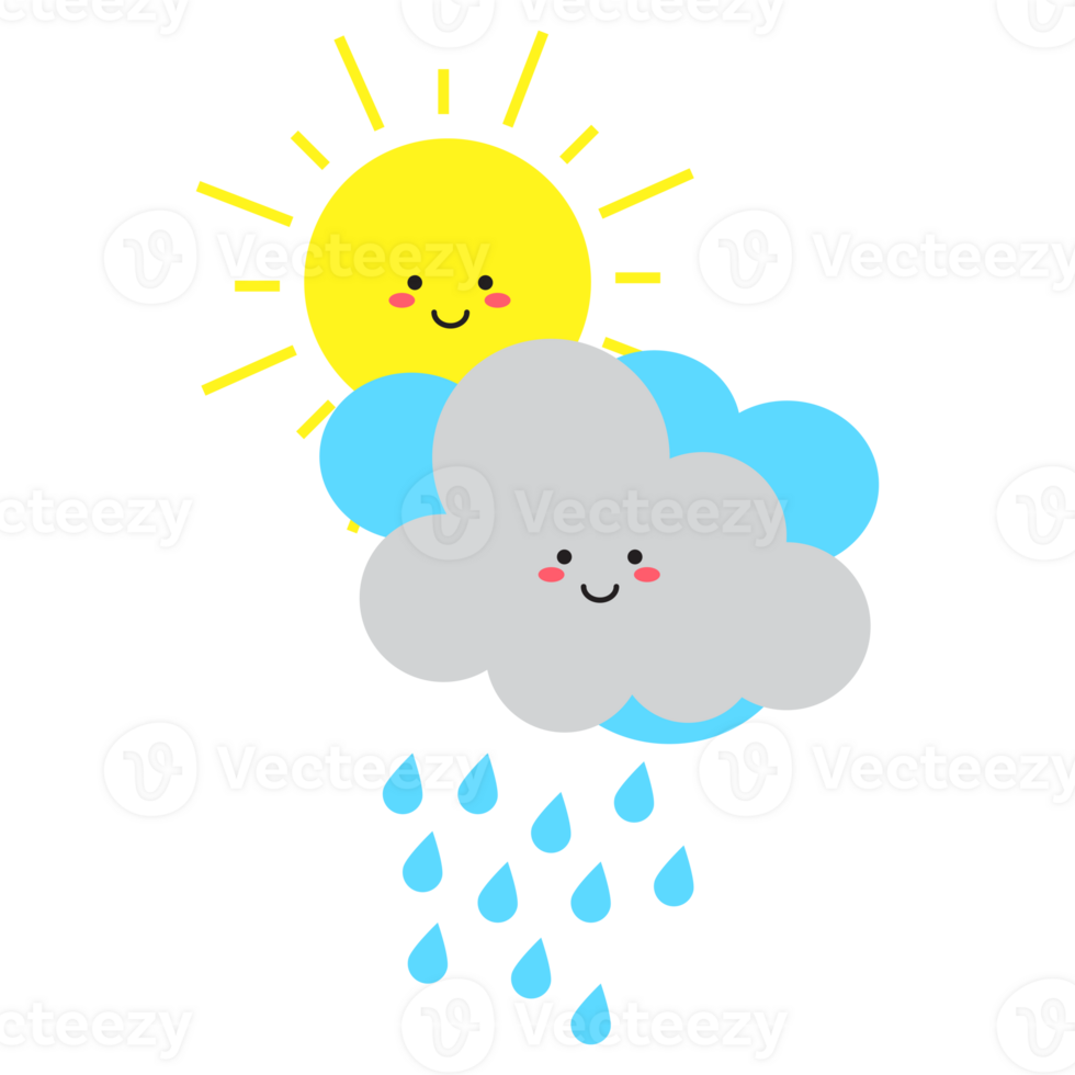 schattig wolk weer illustratie icoon png