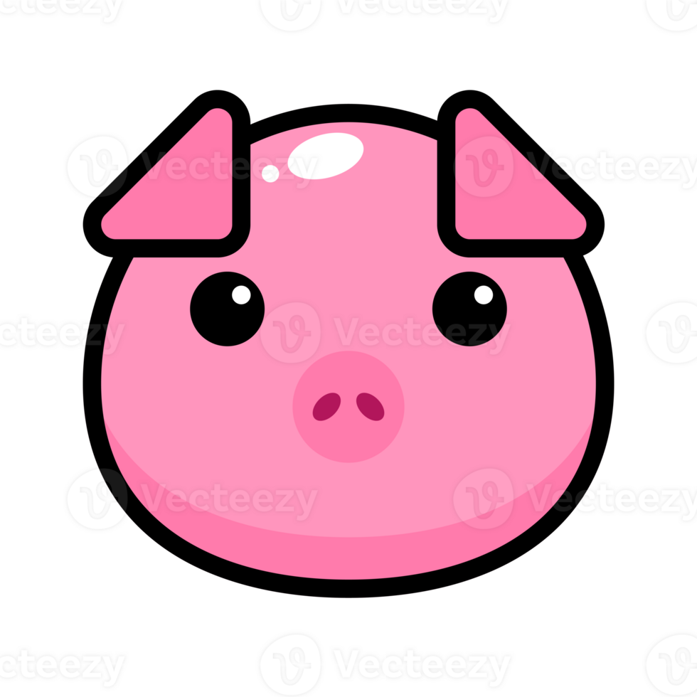 cute pig illustration icon png