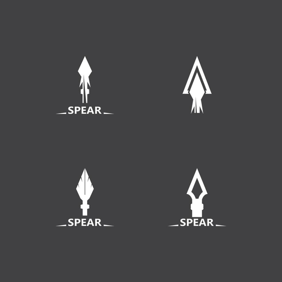 Ilustración de diseño de vector de logotipo y símbolo de lanza