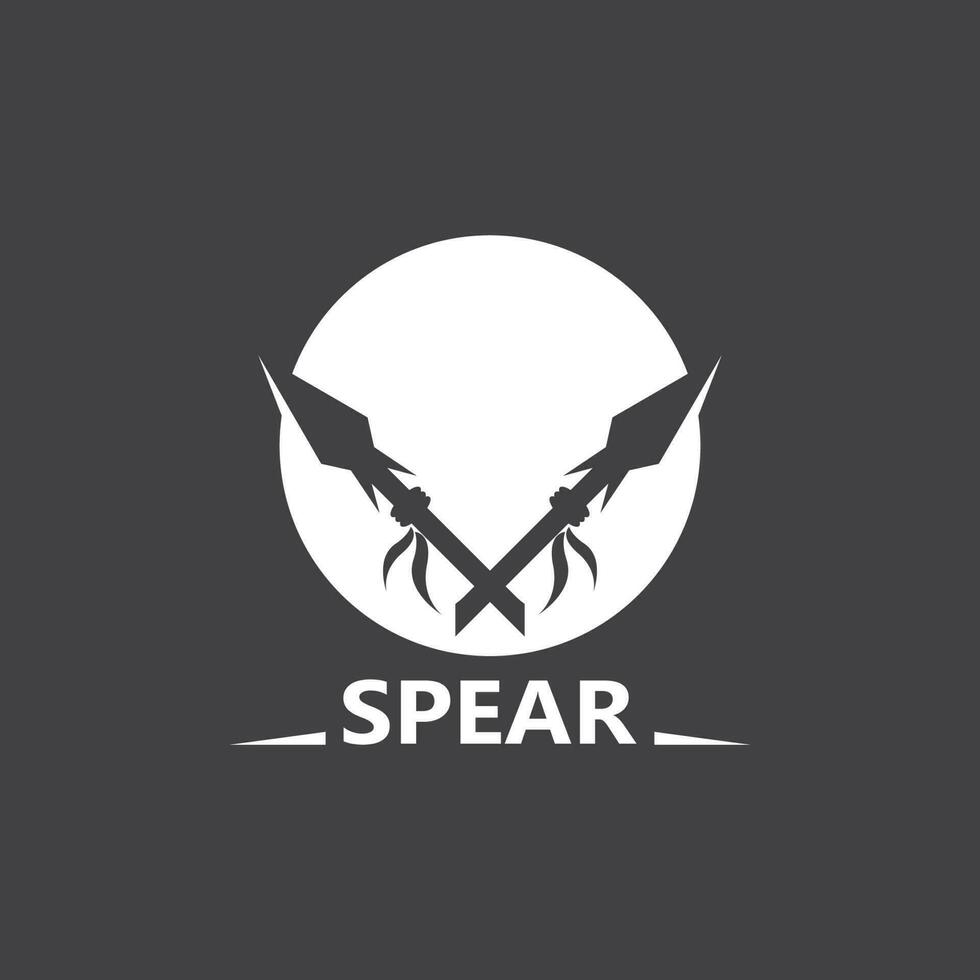 Spear logo and symbol vector design illustration