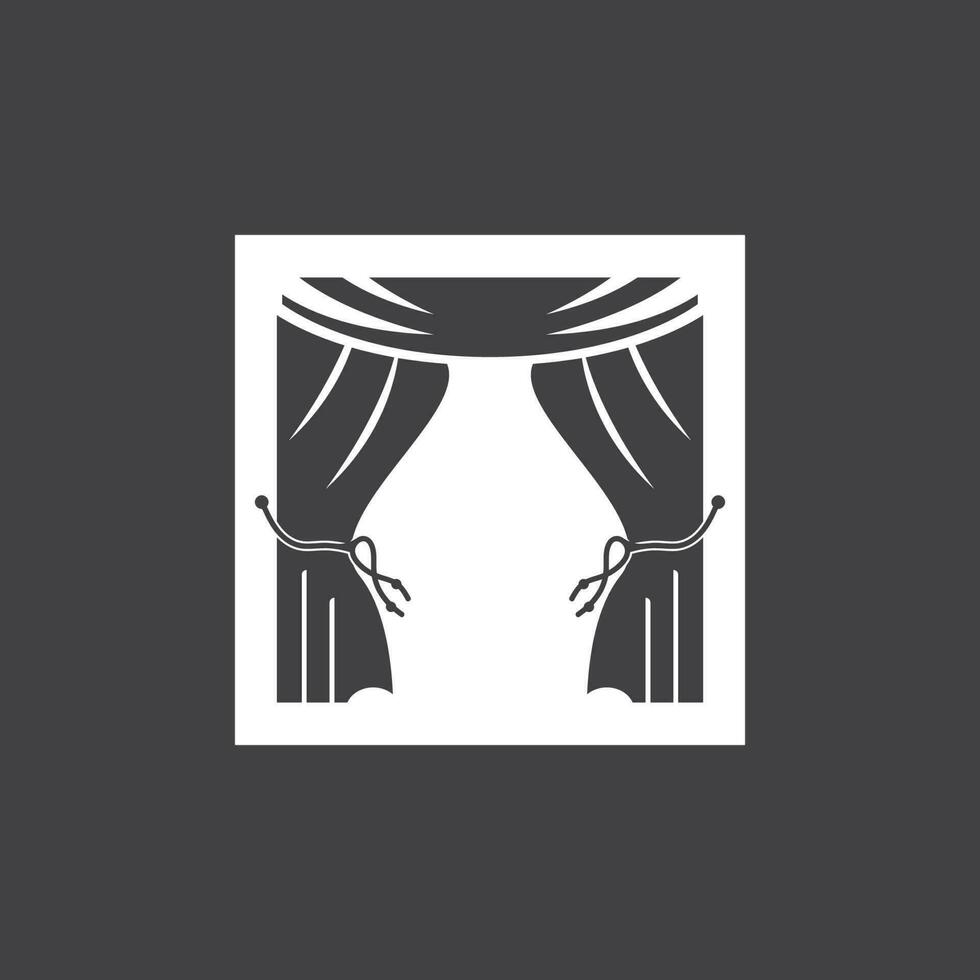 Curtain Window Room  curtains  furniture logo vector template illustration